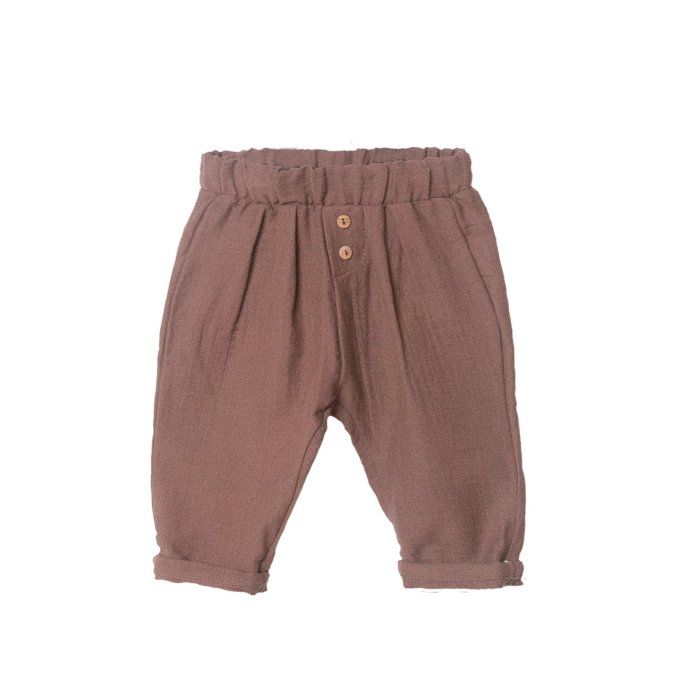 Pantalon été enfant PACO L.P.C. gaze coton bio moka