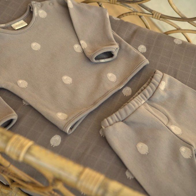 pantalon bébé coton bio Gloop sheep marron