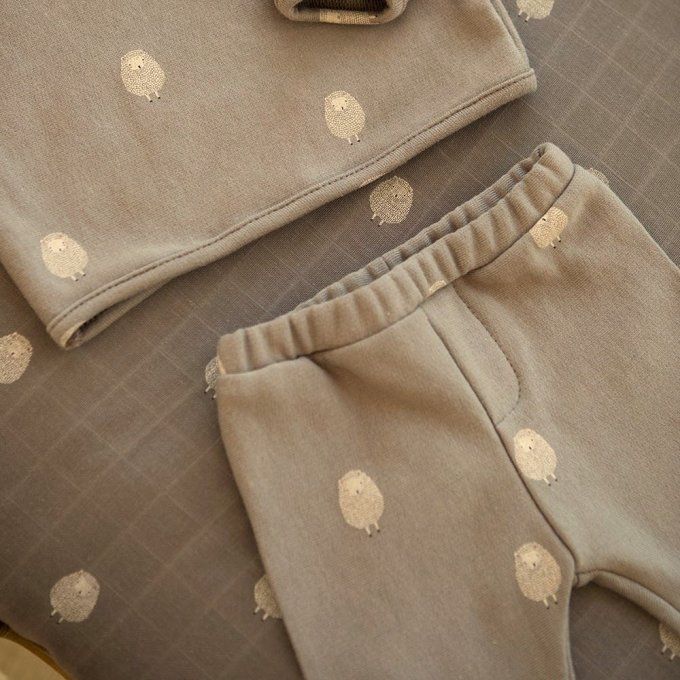 pantalon bébé coton bio Gloop sheep marron