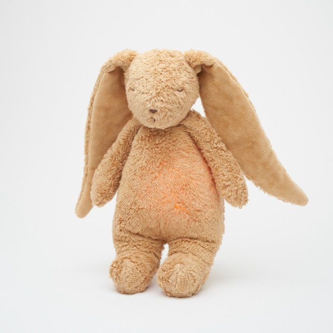 Peluche Lapin Nature Moonie sons & lumières cappuccino