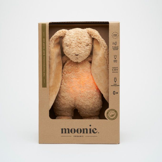 Peluche Lapin Nature Moonie sons & lumières cappuccino