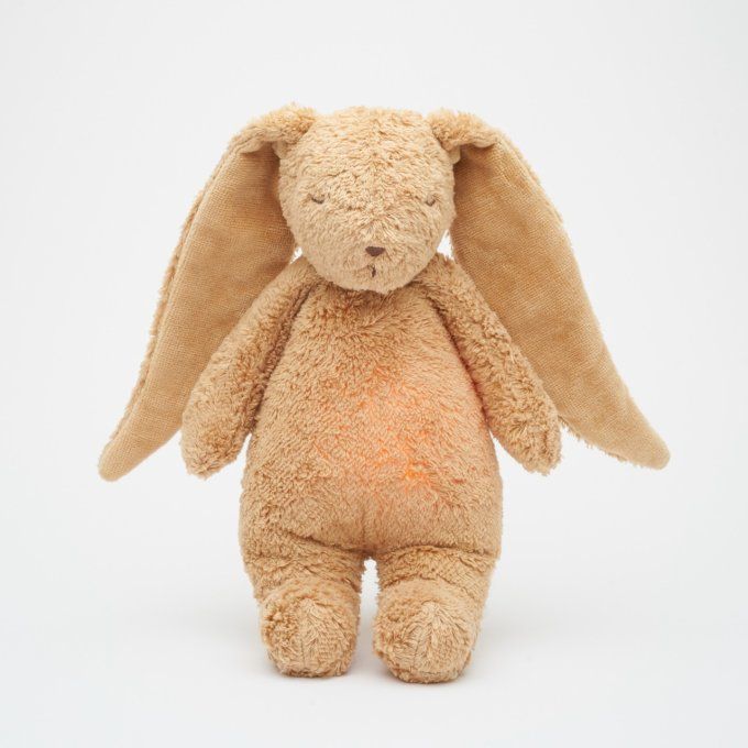 Peluche Lapin Nature Moonie sons & lumières cappuccino