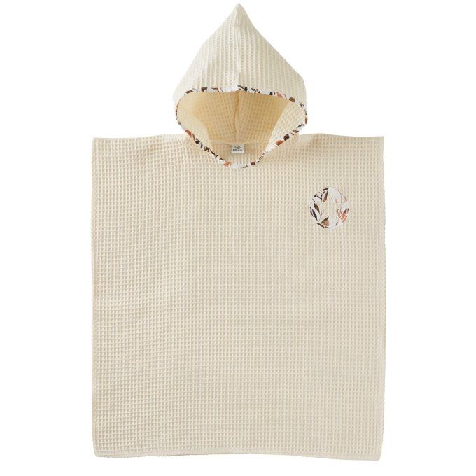 Poncho de bain nid d'abeille enfant 3-5 ans BB&CO écru