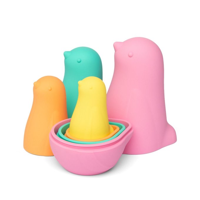 Poupées gigognes oiseaux silicone rose