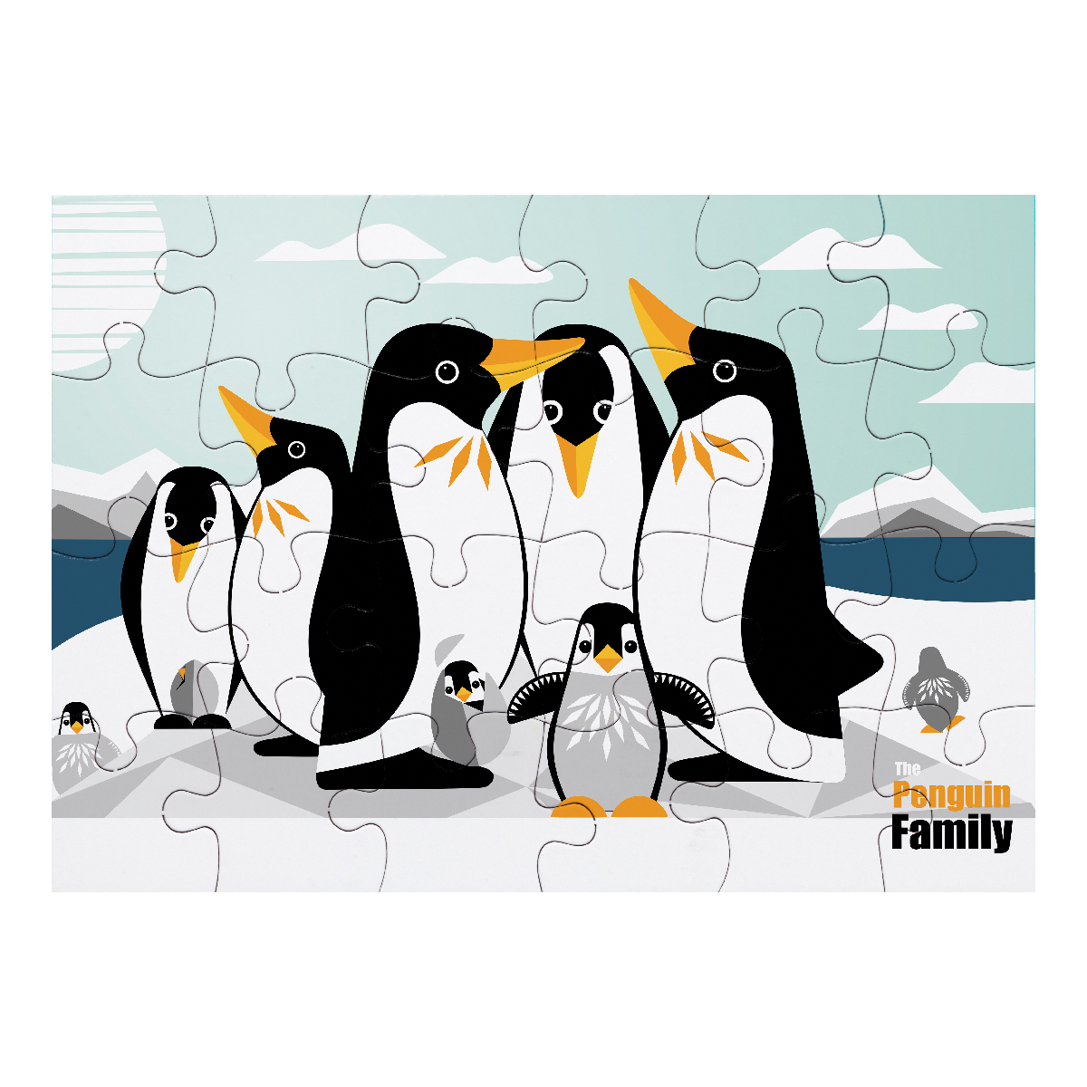 Puzzle 24 pièces Coq en pate famille pingouin
