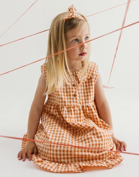 Robe été fille Lizzy L.P.C. coton bio vichic orange