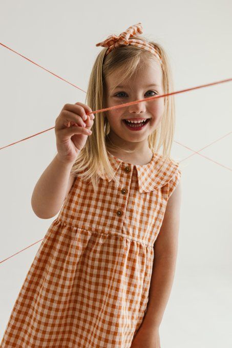 Robe été fille Lizzy L.P.C. coton bio vichic orange