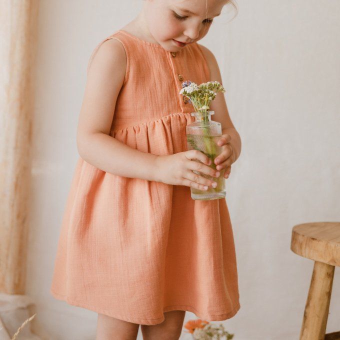 Robe été fille EMMA L.P.C. gaze coton bio marmelade