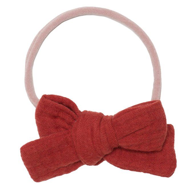 Robe bébé fille et son bandeau BB&CO gaze coton tomette