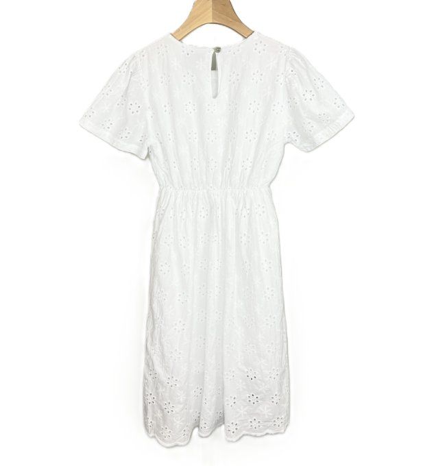 Robe fille en coton broderie anglaise florale blanche