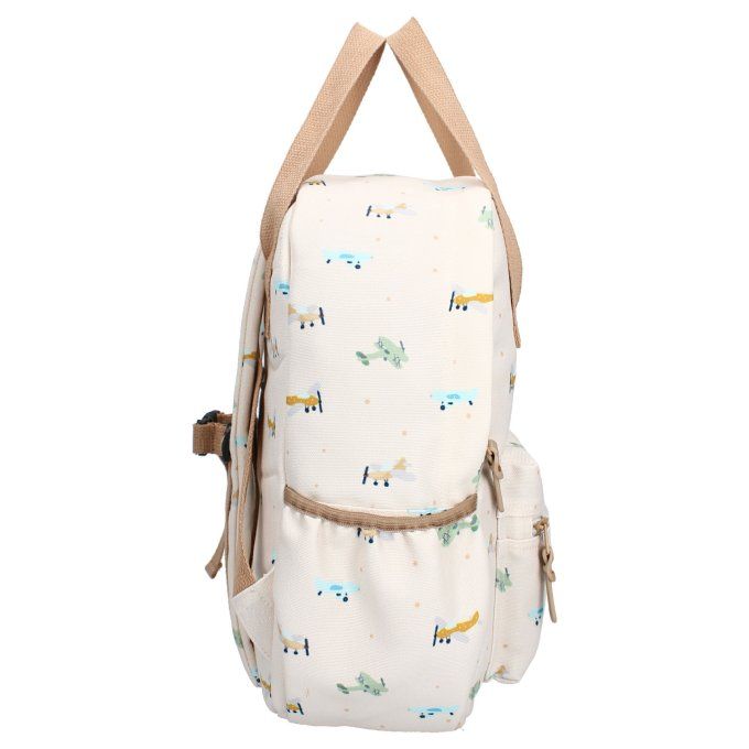 Sac à dos enfant à anses Kidzroom Avions beige écru