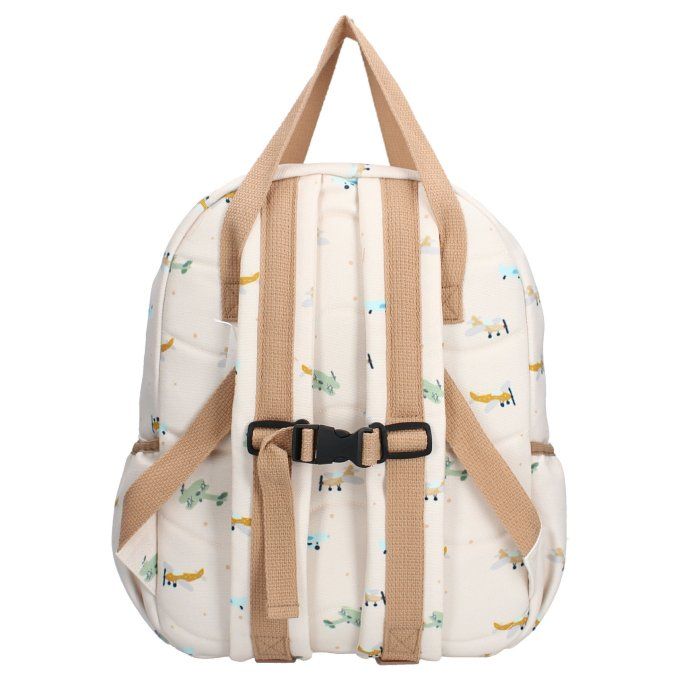 Sac à dos enfant à anses Kidzroom Avions beige écru