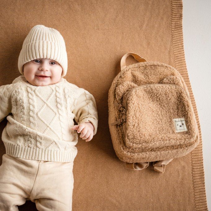 Sac à dos enfant Kidzroom ourson bouclette beige