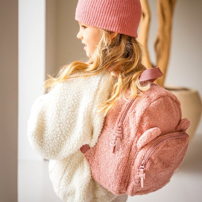 Sac à dos enfant Kidzroom ourson bouclette rose