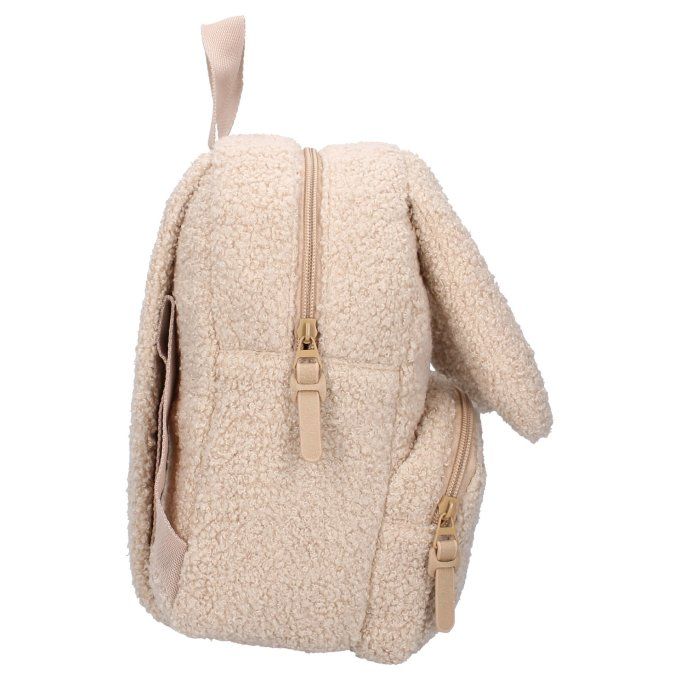 Sac à dos enfant Kidzroom lapin brodé bouclette beige