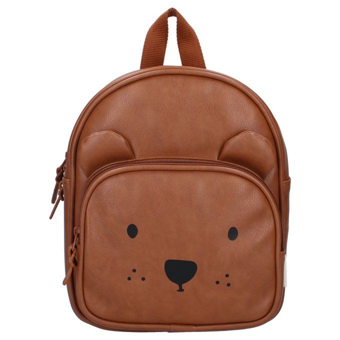 Sac à dos enfant Kidzroom ourson similicuir cognac