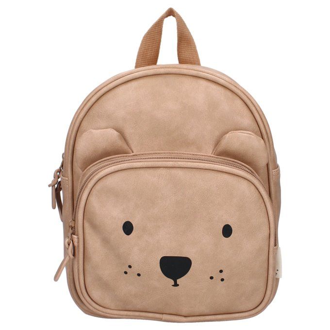 Sac à dos enfant Kidzroom ourson similicuir sable