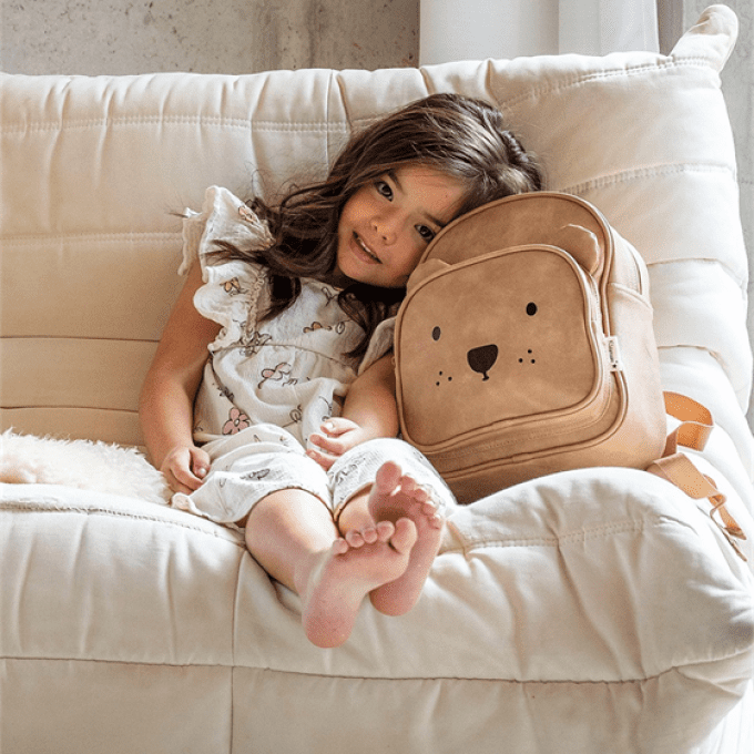 Sac à dos enfant Kidzroom ourson similicuir sable