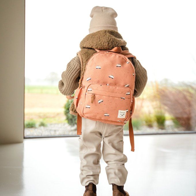 Sac à dos enfant Kidzroom Camions terracotta marron