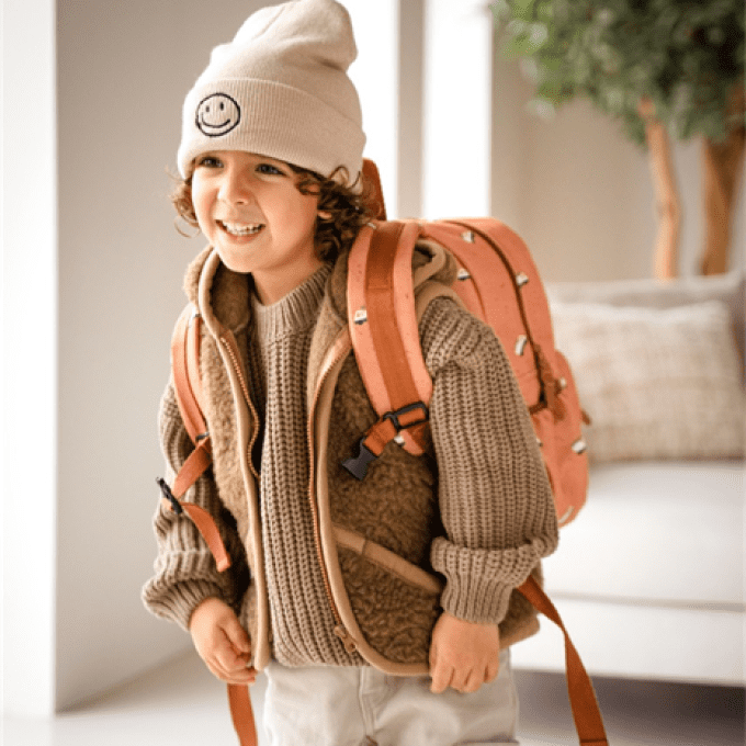 Sac à dos enfant Kidzroom Camions terracotta marron