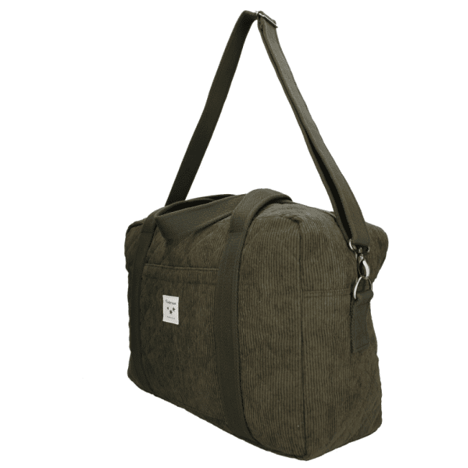 Sac à langer bébé velours côtelé Kidzroom vert kaki