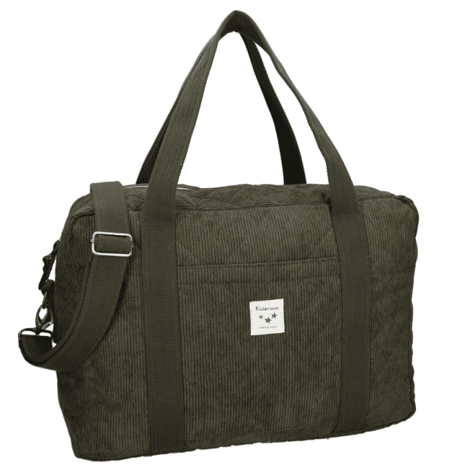 Sac à langer bébé velours côtelé Kidzroom vert kaki