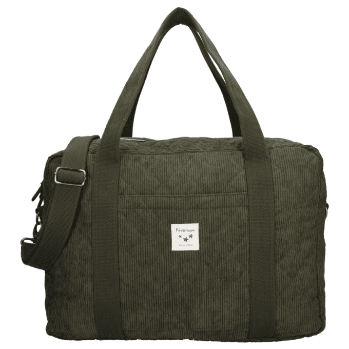 Sac à langer bébé velours côtelé Kidzroom vert kaki