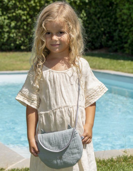 Sac bandoulière+porte-monnaie fillette BB&CO chat vert