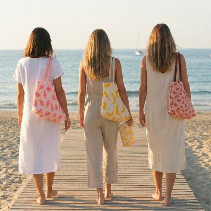 Sac cabas multifonction Mom bag coton BB&CO banane