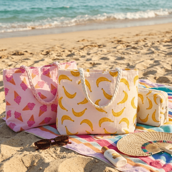 Sac cabas multifonction Mom bag coton BB&CO banane