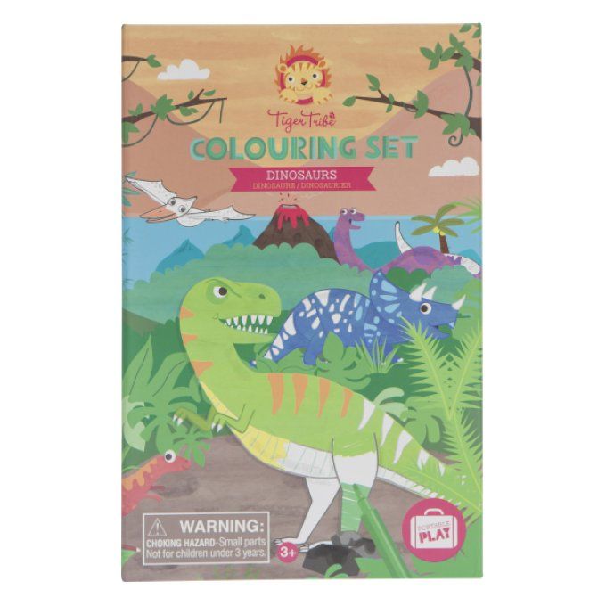 Set de coloriage enfant dinosaures Tiger Tribe