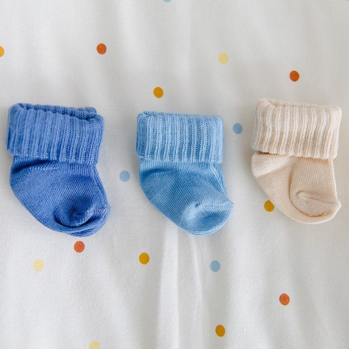 Set 7 paires de chaussettes coton Gloop bleu