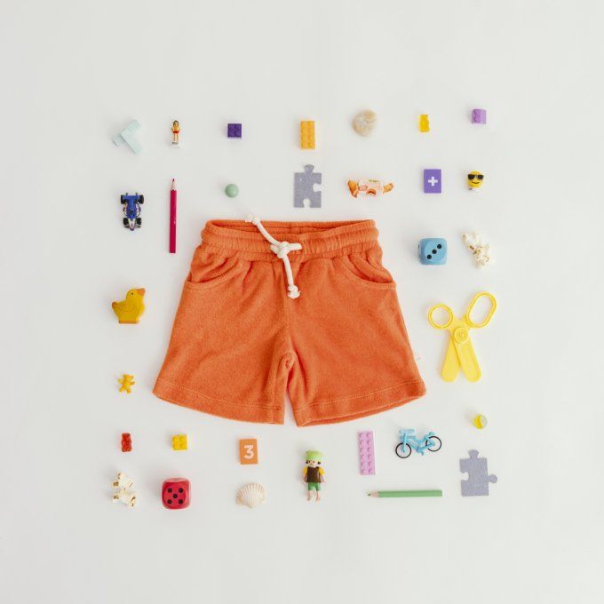 Short en éponge garçon Simon L.P.C. safran orange