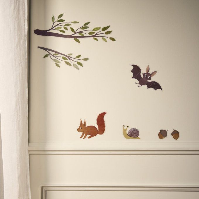 Stickers muraux enfant Filibabba Les amis de la forêt