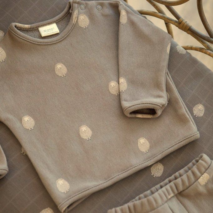 sweat bébé coton bio Gloop sheep marron