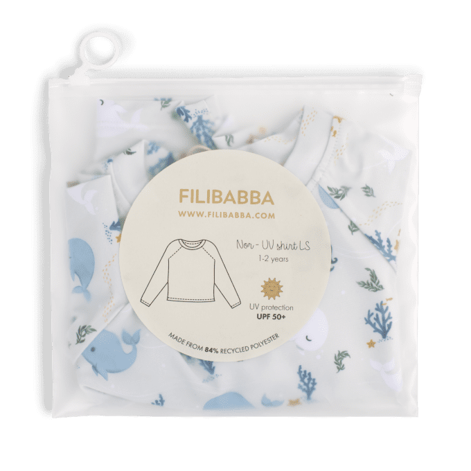 T-shirt anti-UV à manches enfant Nor Filibabba baleines
