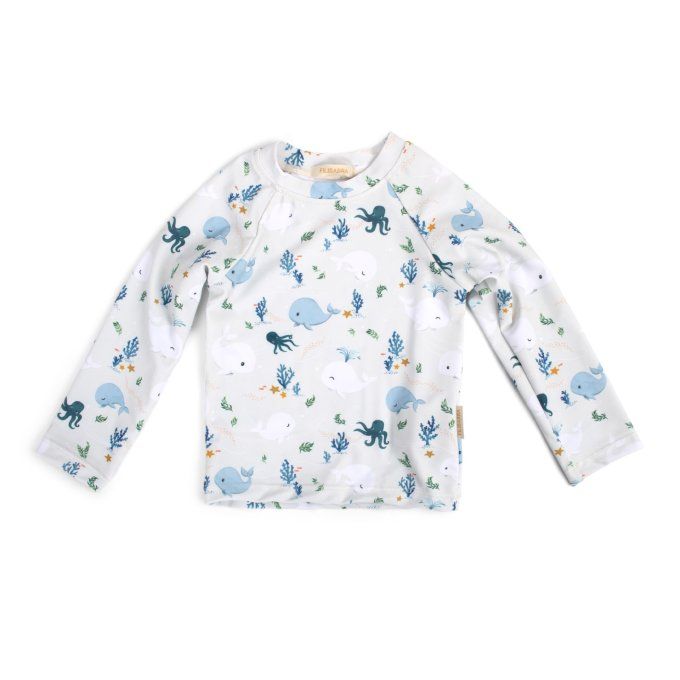 T-shirt anti-UV à manches enfant Nor Filibabba baleines