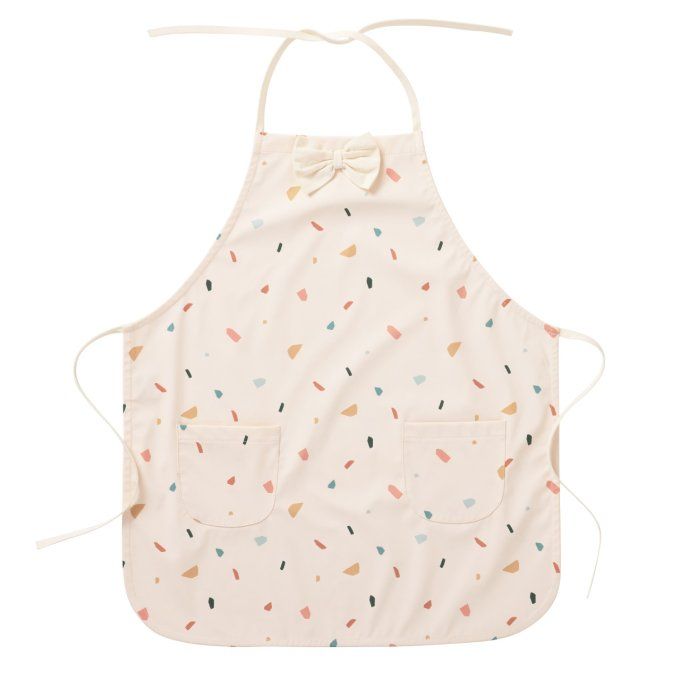 Tablier cuisine enfant BB&CO imperméable beige terrazzo