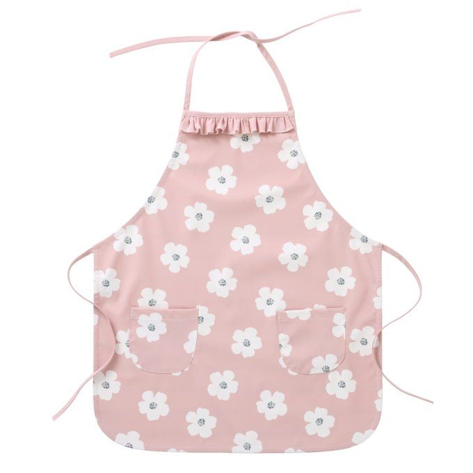 Tablier cuisine enfant BB&CO imperméable rose fleurs