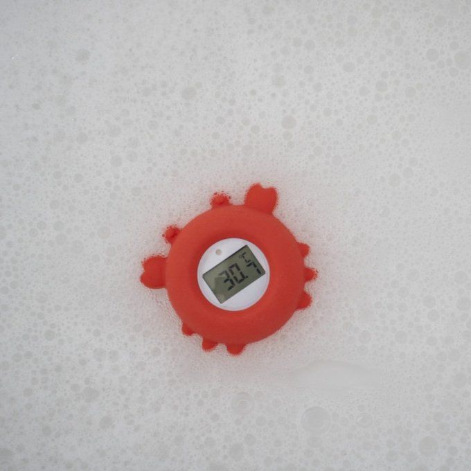 Thermomètre de bain bébé Filibabba crabe orange