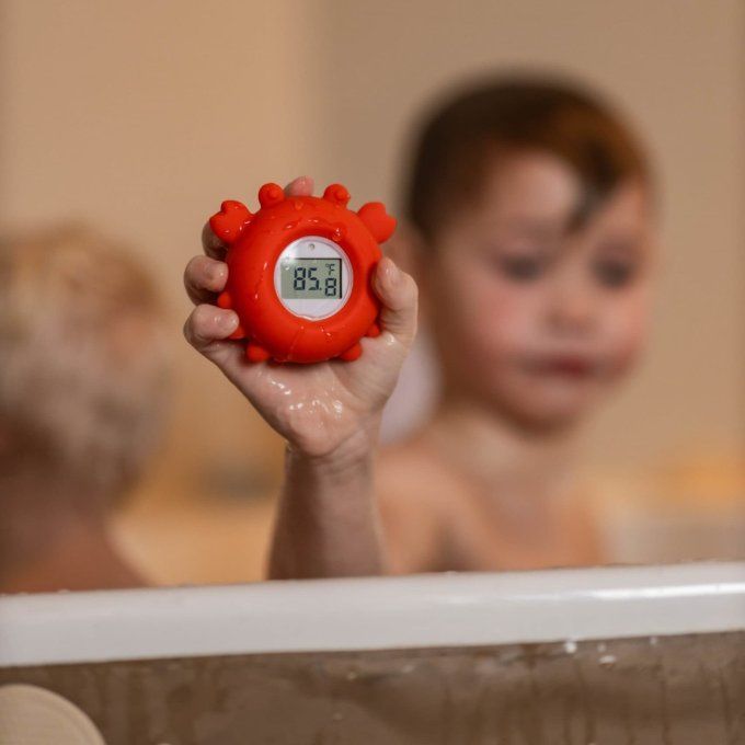 Thermomètre de bain bébé Filibabba crabe orange
