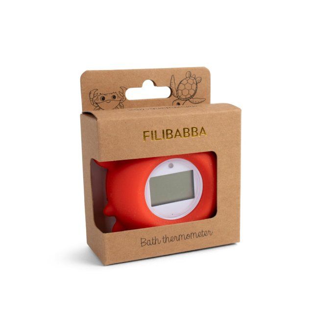 Thermomètre de bain bébé Filibabba crabe orange