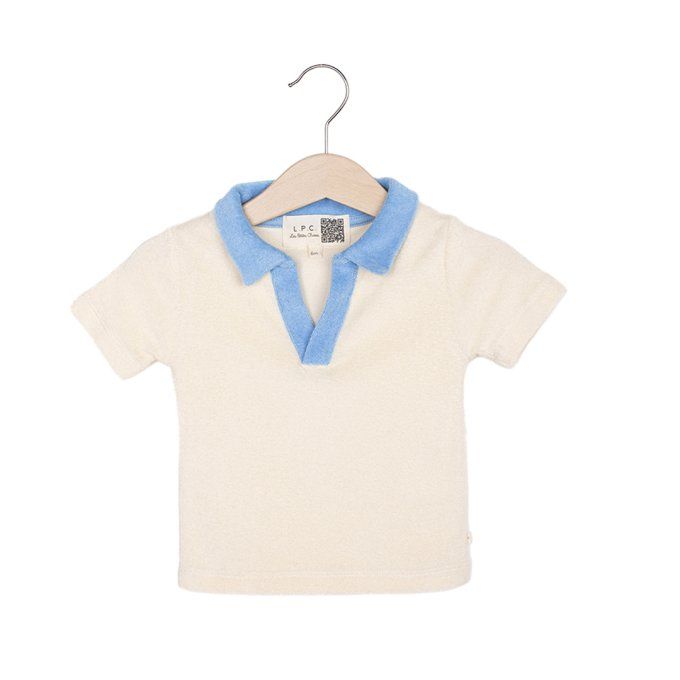 Polo chic en éponge garçon Paulo L.P.C. vanille azur