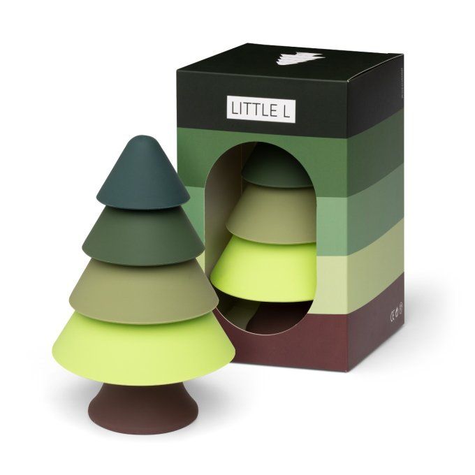 Arbre à empiler silicone Little L vert