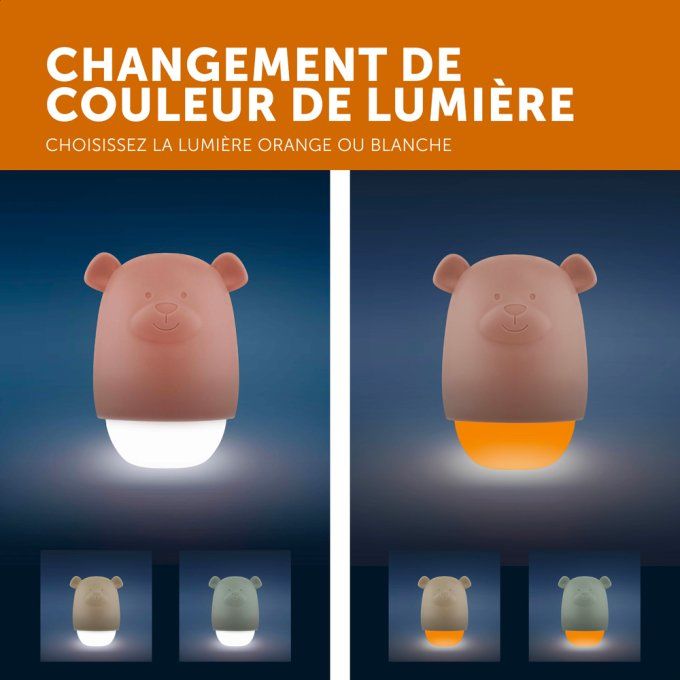 Veilleuse rechargeable grande autonomie Zazu Benny ours