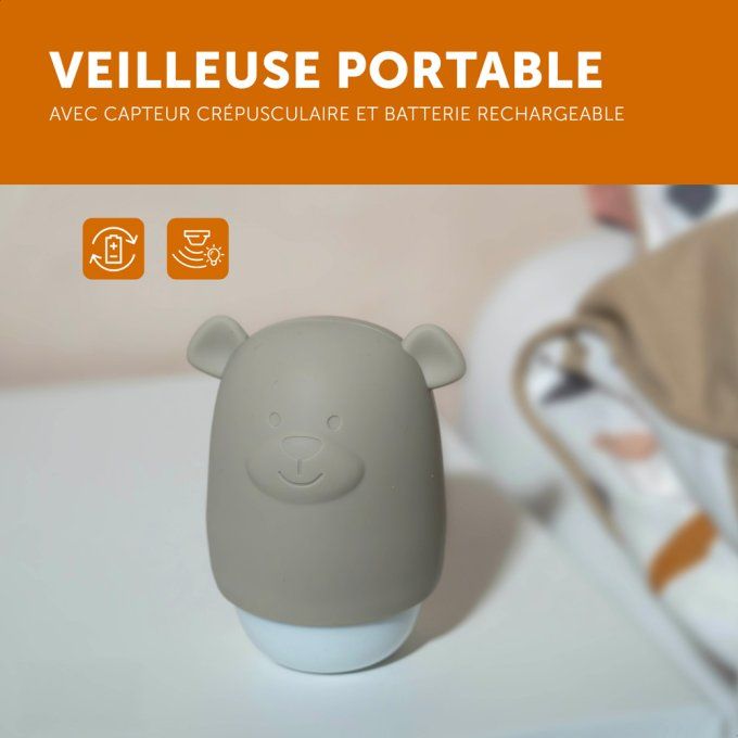 Veilleuse rechargeable grande autonomie Zazu Benny ours